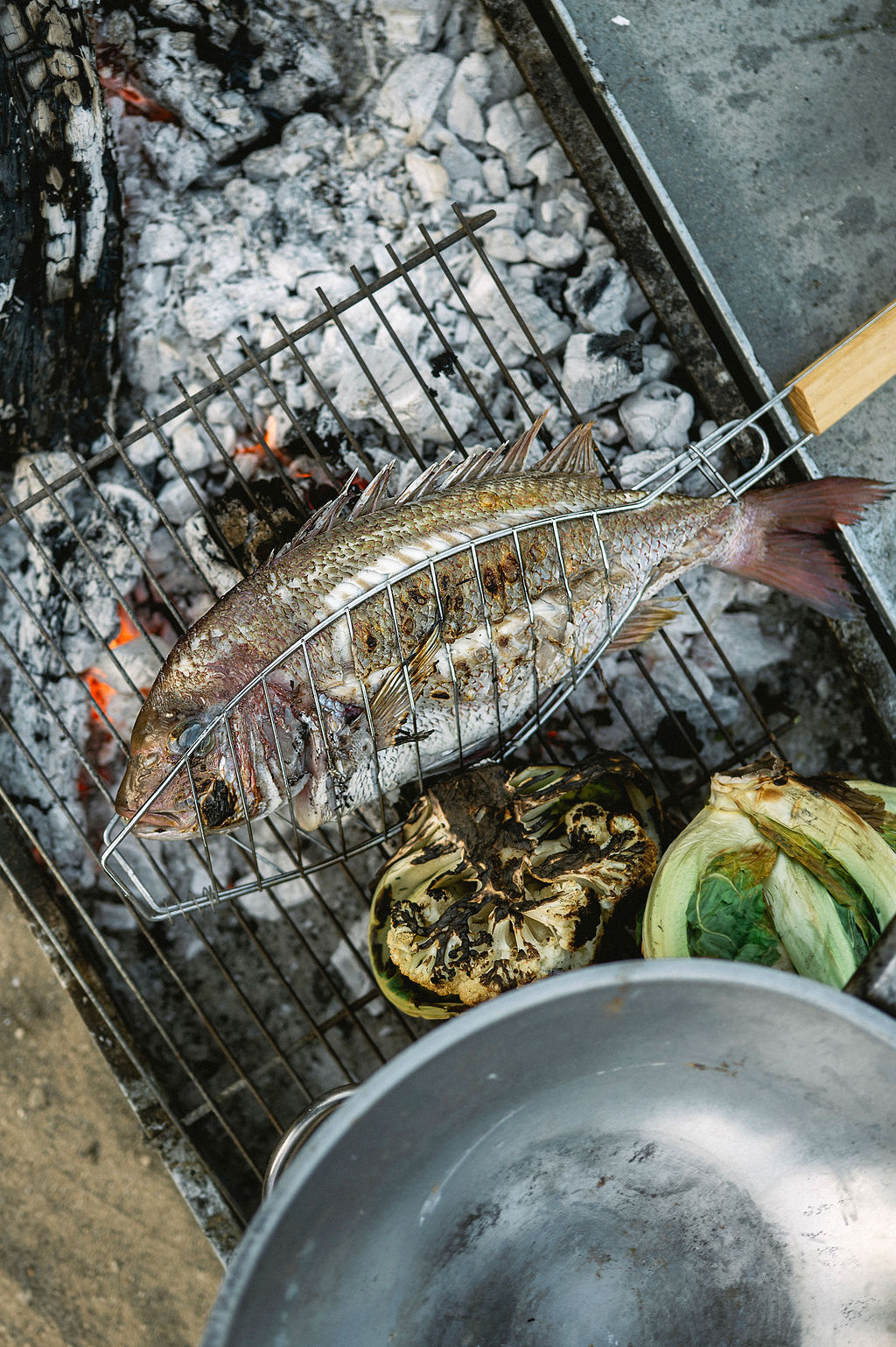 fresh seafood on grill at emerald by night restaurant